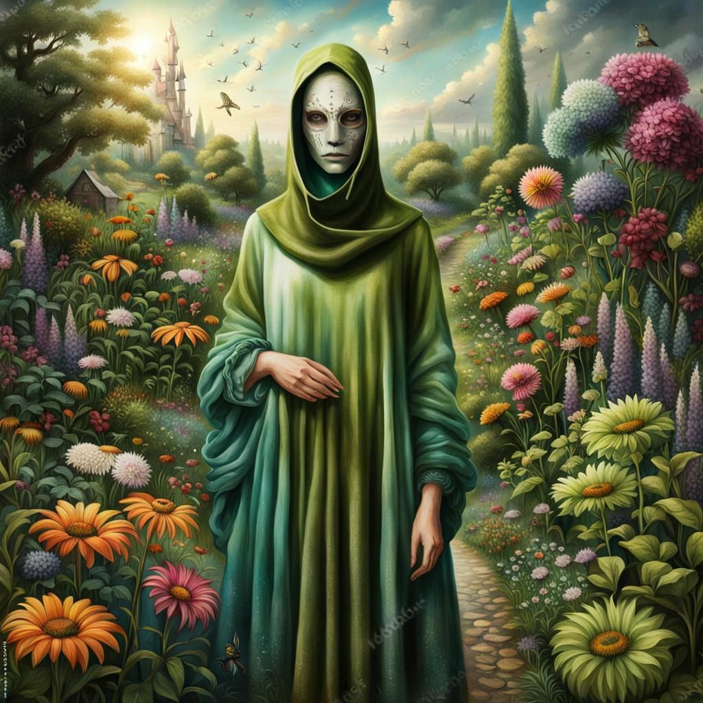 Surreal Woman in Fantasy Garden