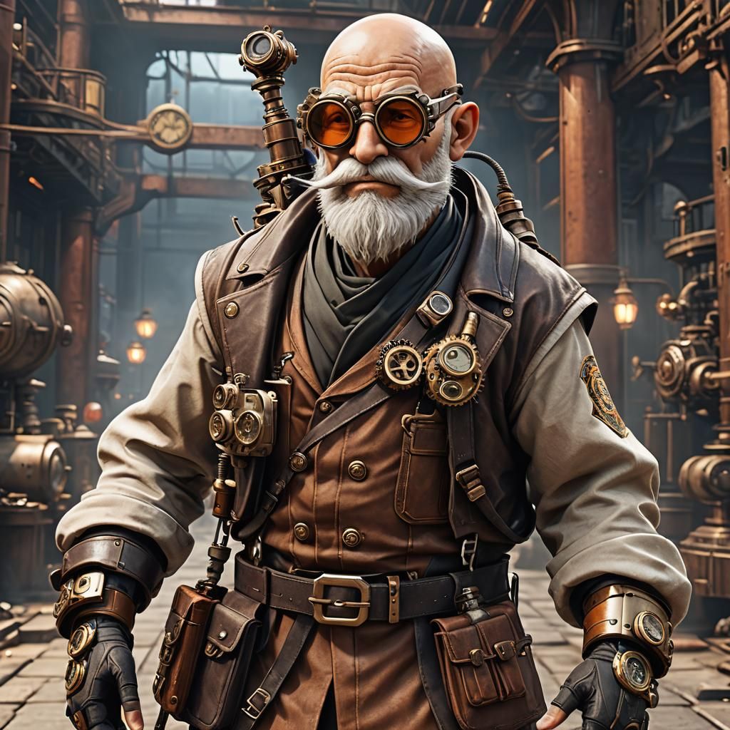 Steampunk Master Ready for Battle