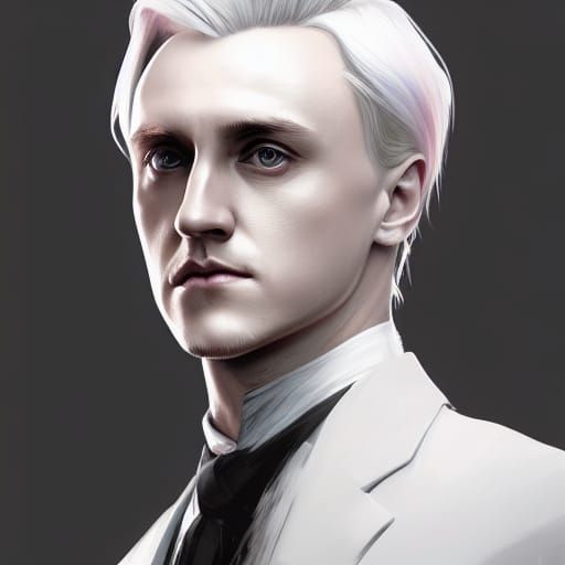 Draco Malfoy Portrait by Rutkowski, Artgerm, and Mucha