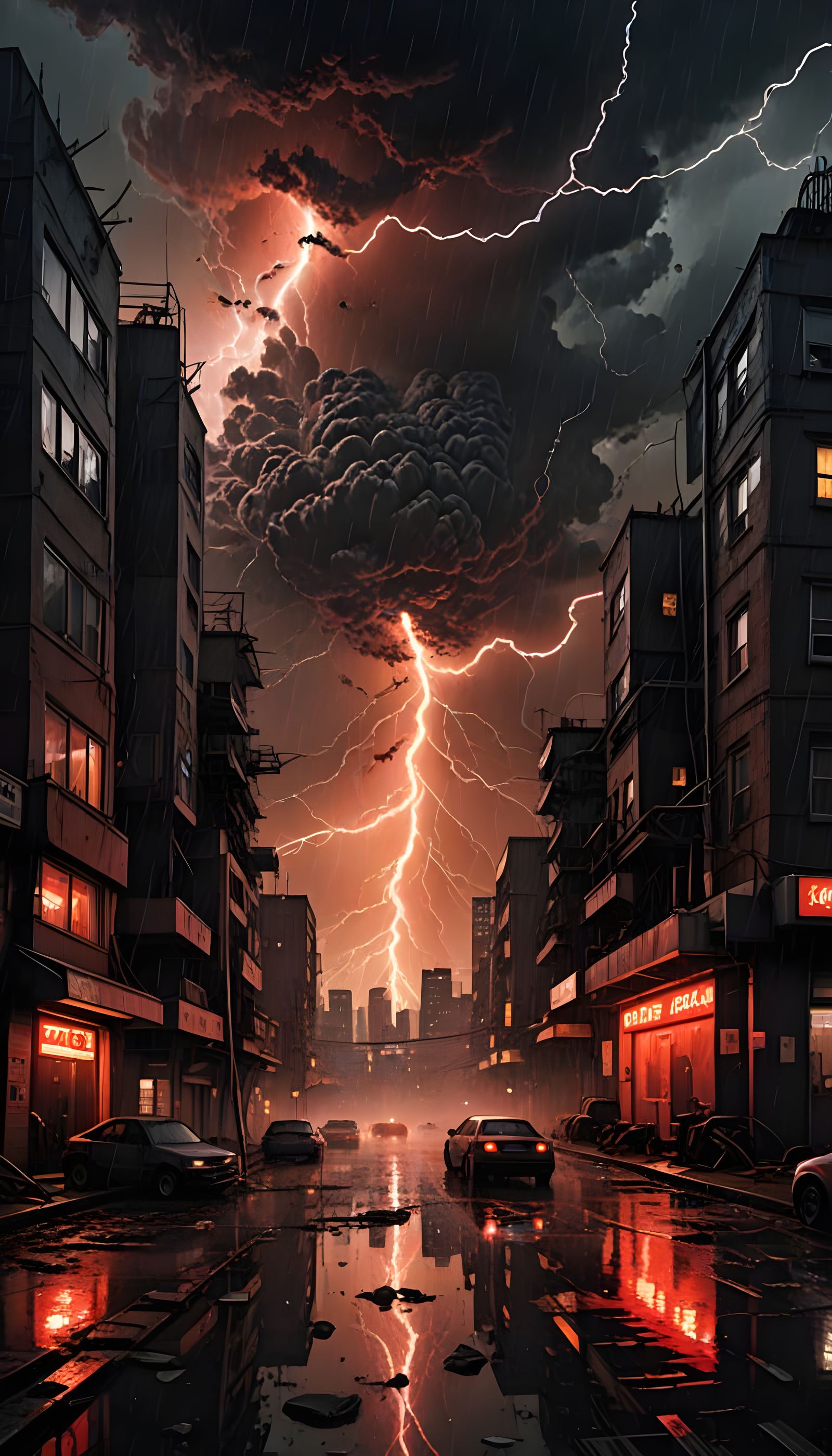 Surreal Dystopian Night Vision Landscape