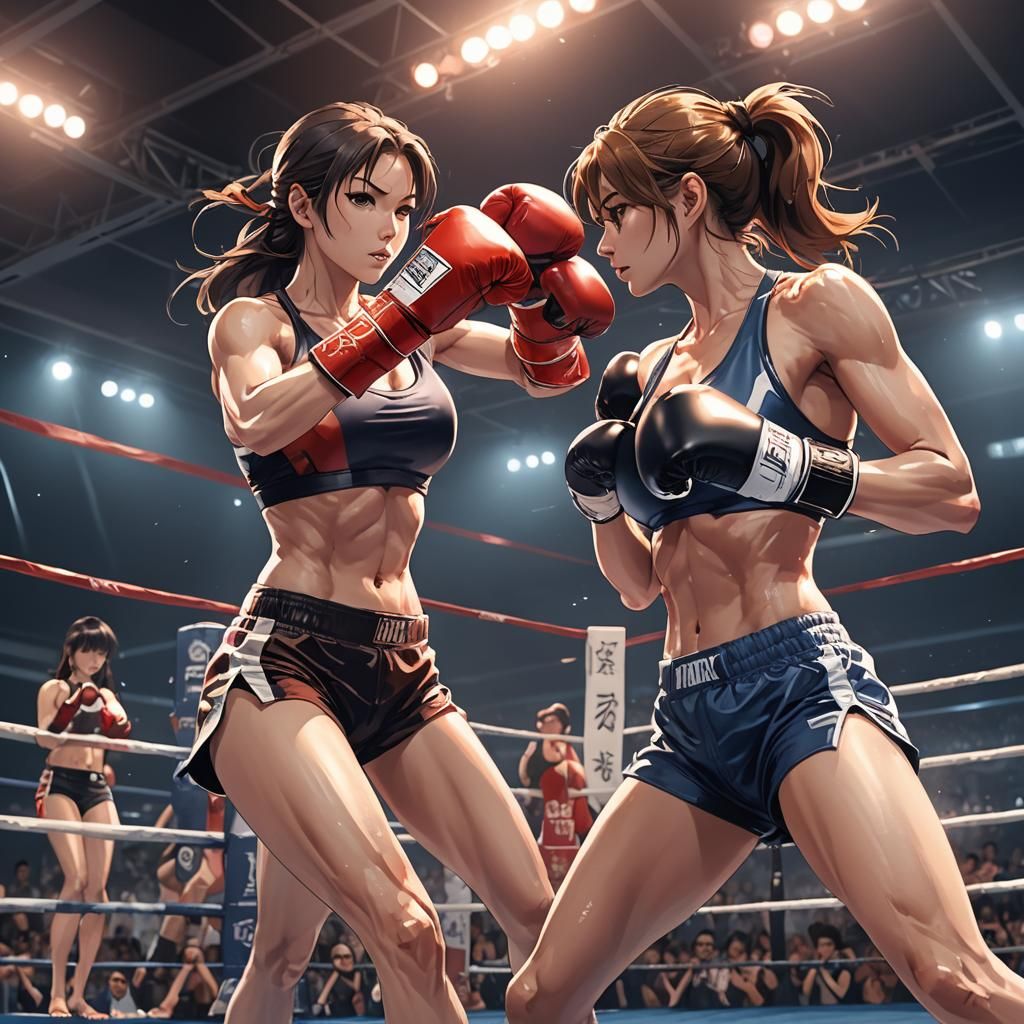Anime-Style Bikini Boxing Knockout by Studio Trigger