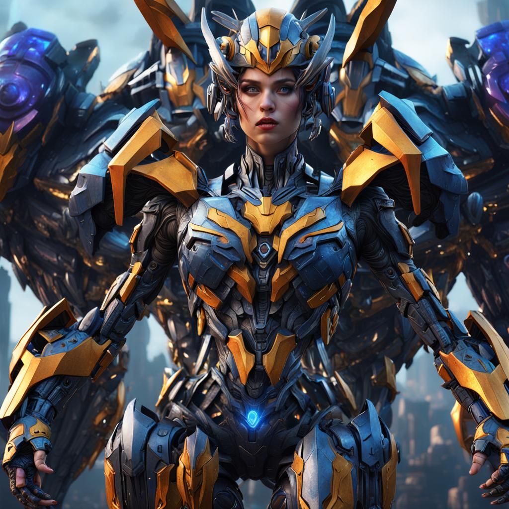 Detailed Transformer Girl in Fantasy Concept Art