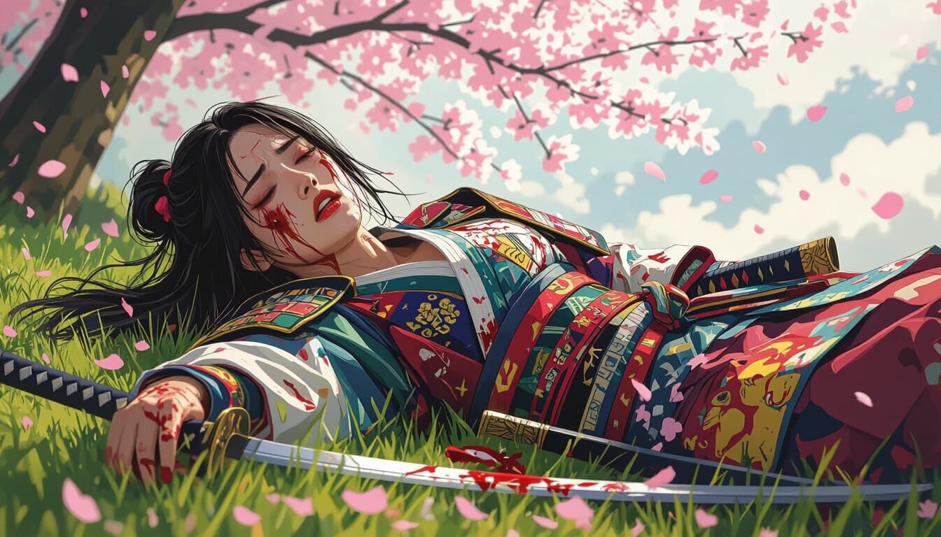 Wounded Samurai Graphic Digital Art