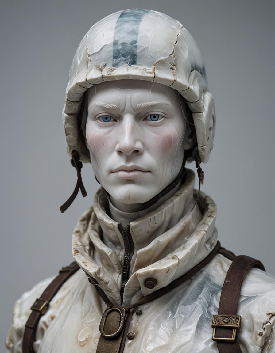 Arctic Glass Soldier with Alabaster Skin