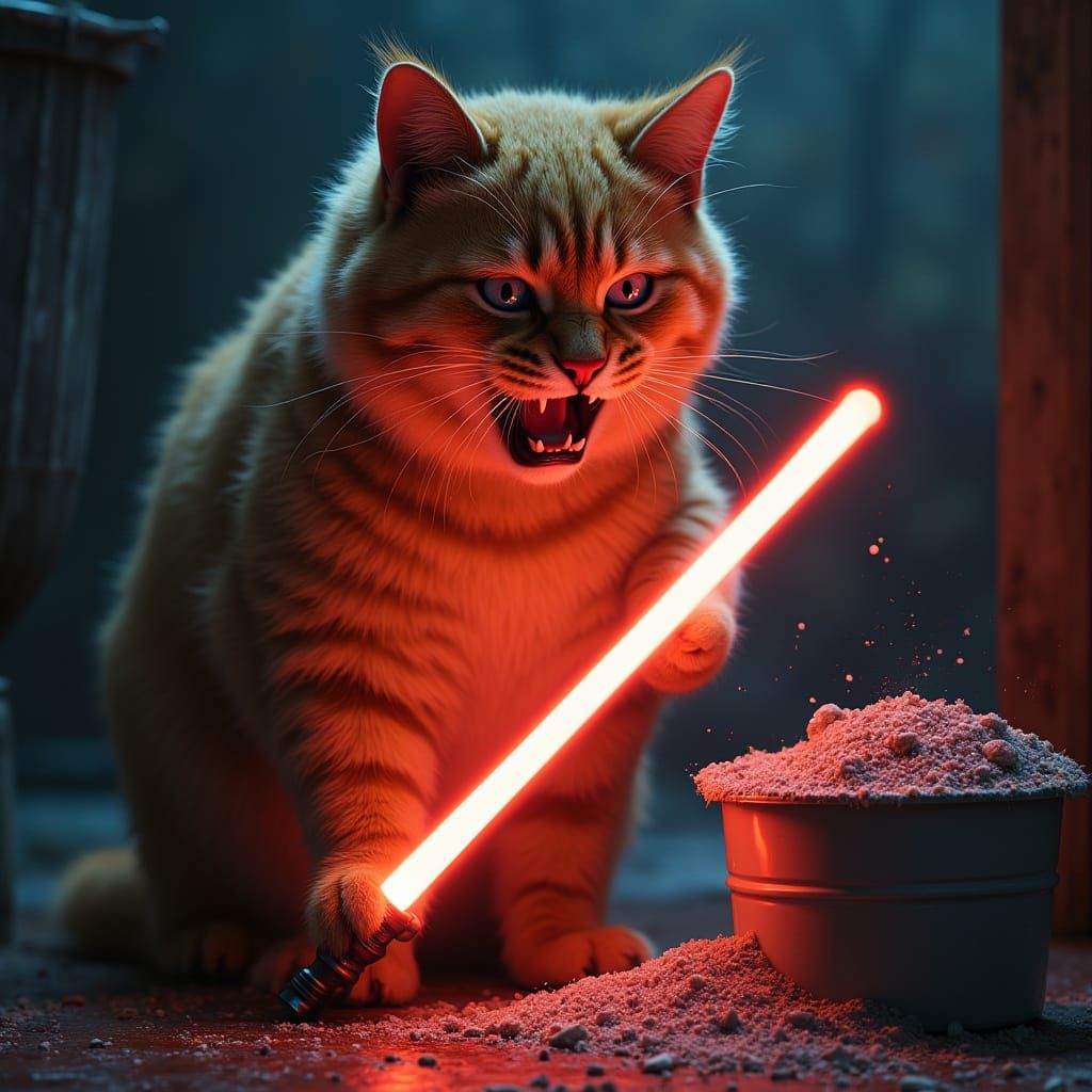 Furry Donald Trump Wields Sith Lightsaber Beside Cat Litter ...