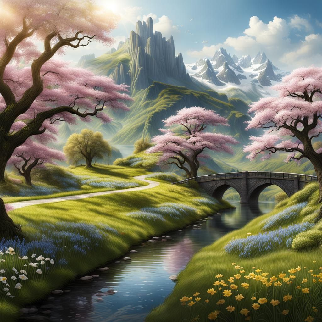 Glimpses of Spring in Detailed Matte Painting