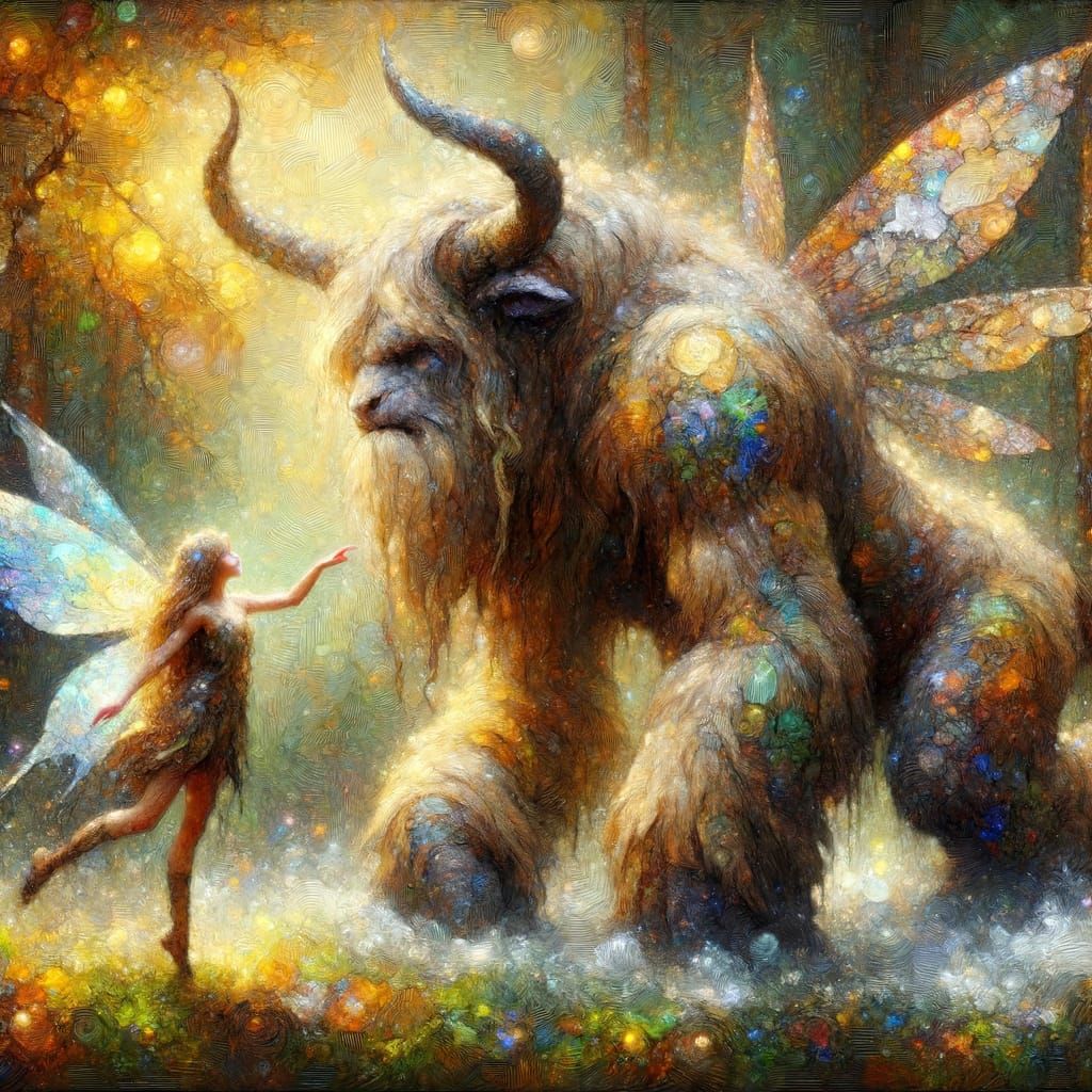 Enchanted Forest: Fairy Touches Gentle Creature
