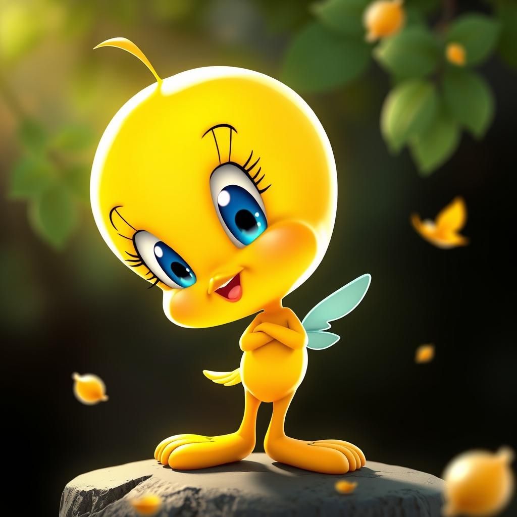 Chibi Tweety Bird in 3D Anime Style
