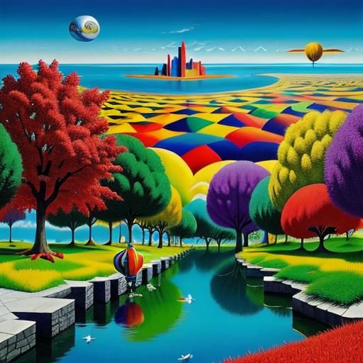 Surreal Dreamlike Scene in Magic Realism Style