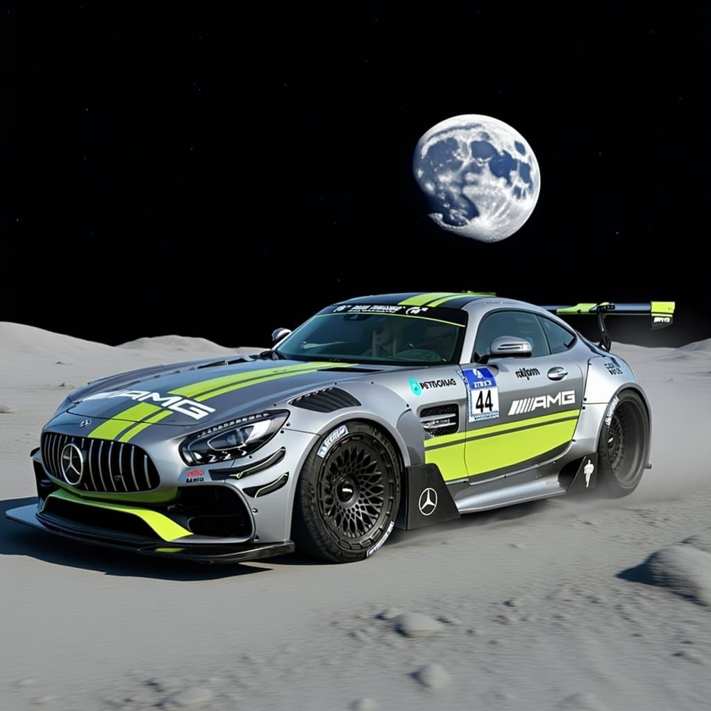 Lunar Race Car with Earth View