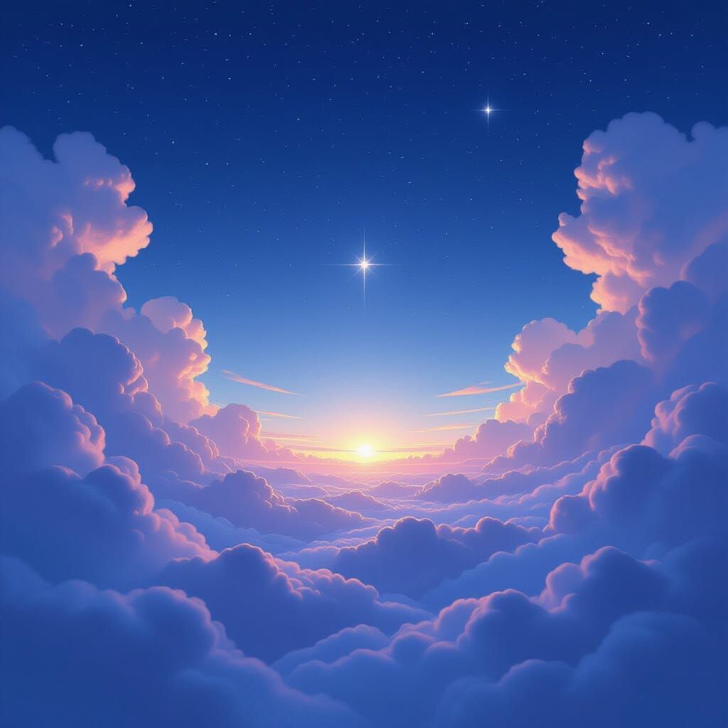 Divine Calm: Frozen Sky Suspended in Surreal Stillness