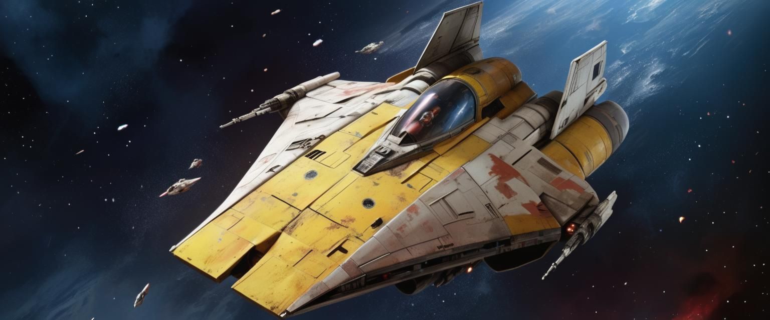 Star Wars A-Wing in Space Debris