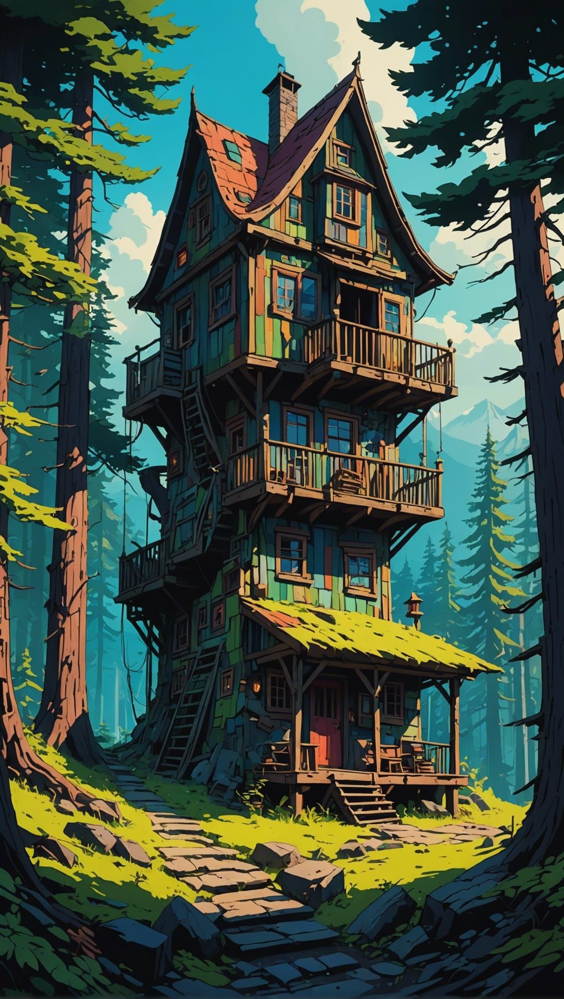 Ethereal Psychopath's Lair in the Enchanted Mountainscape