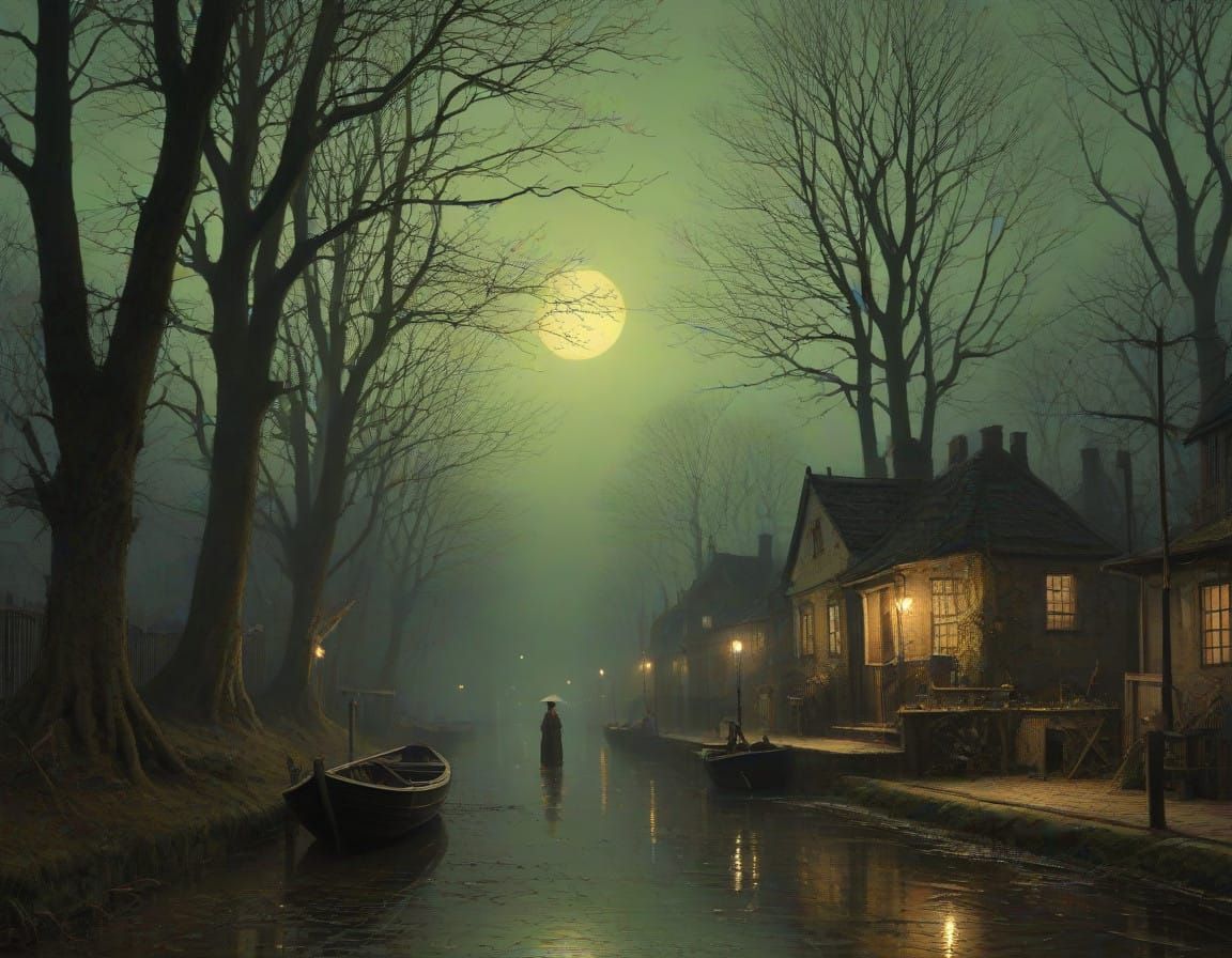 By John Atkinson Grimshaw, arbitrarily but beautiful:1.4, ma...