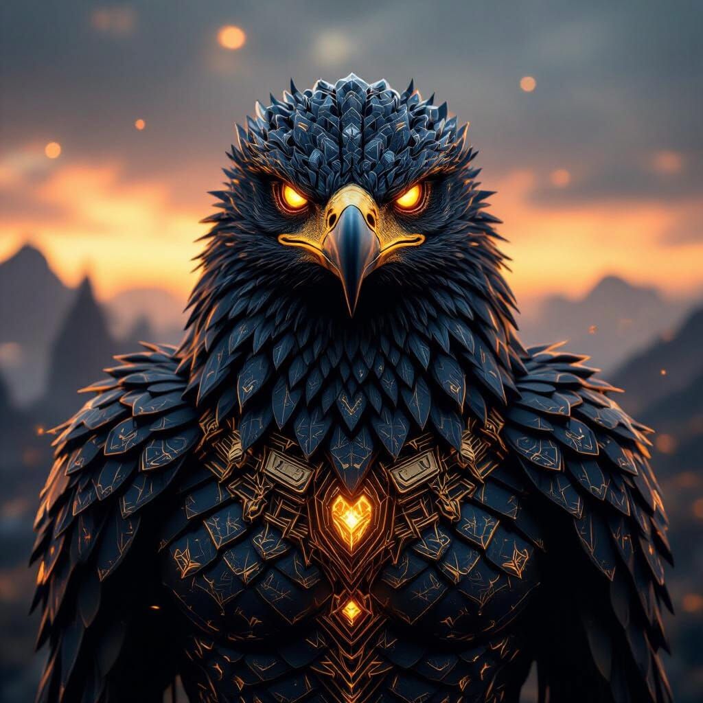 Majestic Eagle-Reptilian Overlord in Mythic Skies
