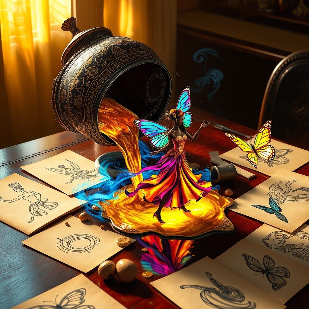 Golden Ink Unleashes Afro-Brazilian Dancer in Whirling Iride...