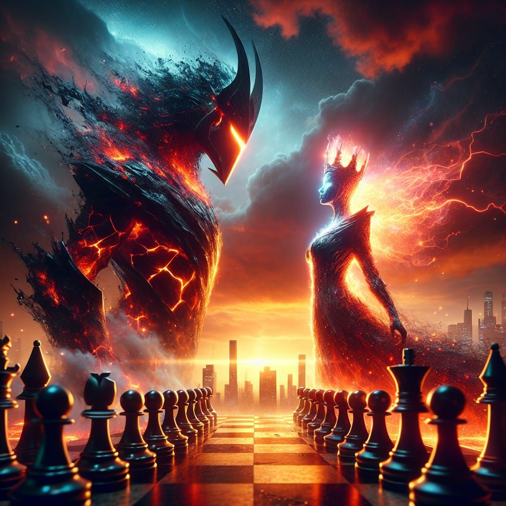 Epic Chess Game: Volcanic Knight vs Celestial Queen
