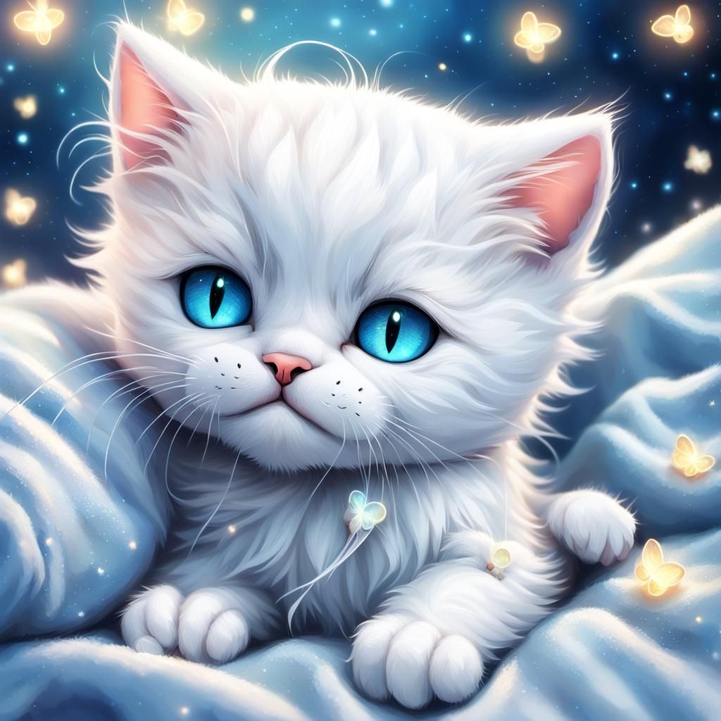 Sad Kitten Cuddles Plushie: Hyper-Realistic Digital Art