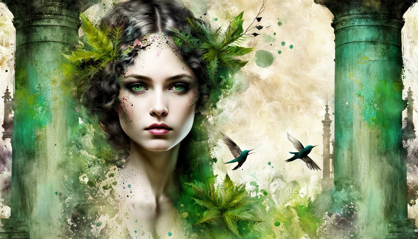 Gothic Expressionist Portrait of a Young Maiden