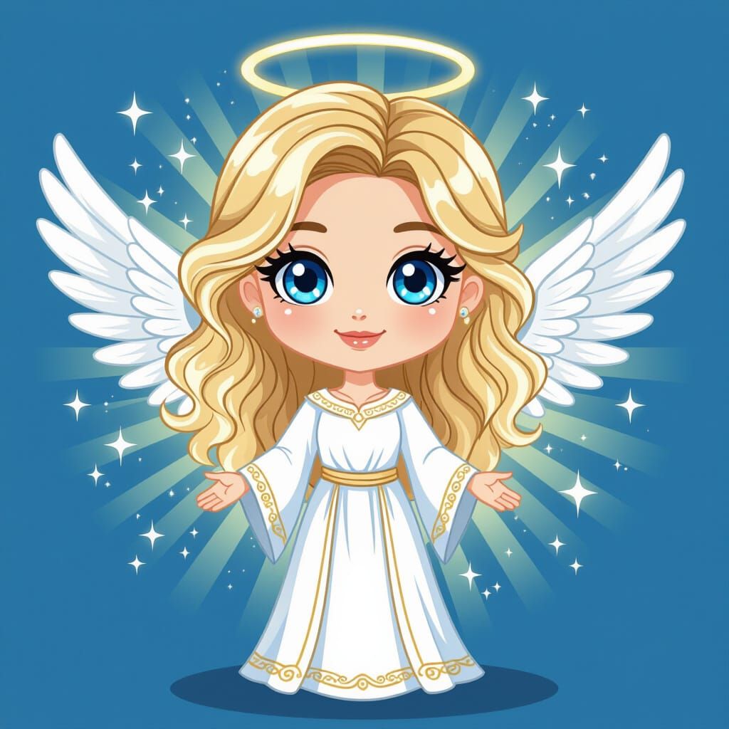 Cute Chibi Angel Sticker in Heaven