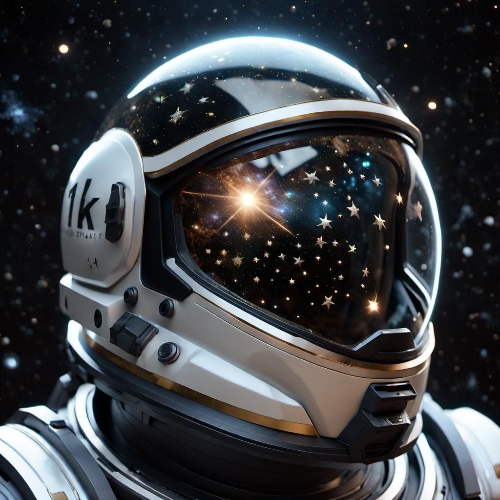 Astronaut Helmet Reflecting Cosmic 1K in Photorealistic CGI