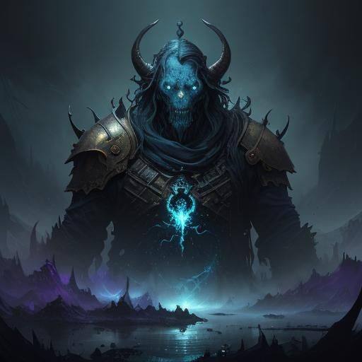 Blackberry with Huge Eyes in Dark Fantasy Style