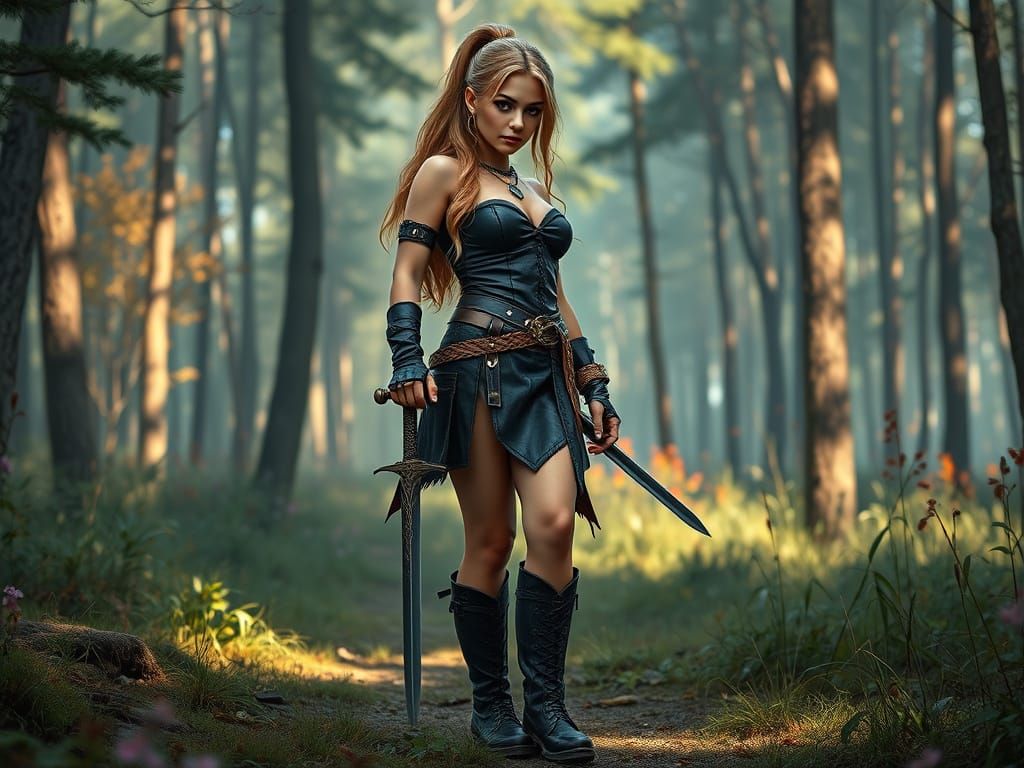 Dwarf Warrior Princess in Hyperrealistic Style