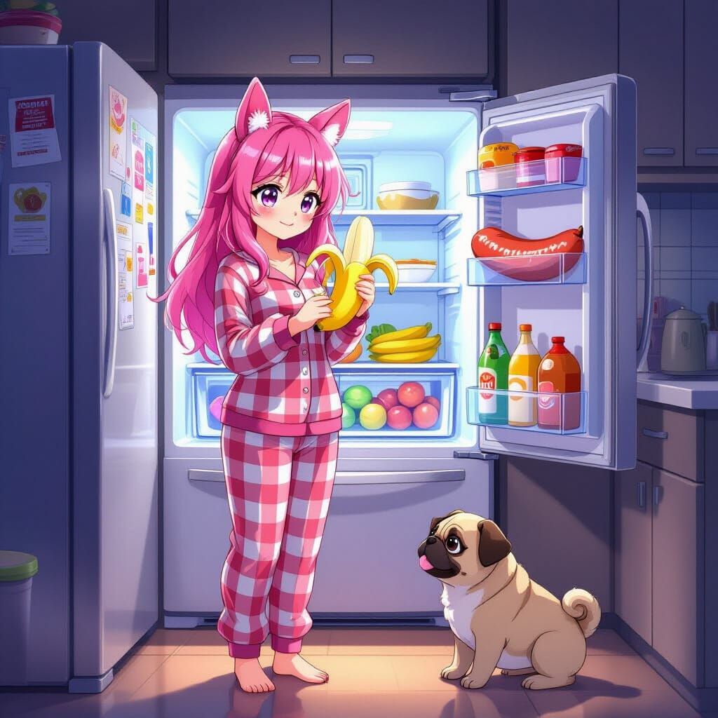 Anime Girl with Horse Ears Chooses Snack, Studio Trigger Sty...