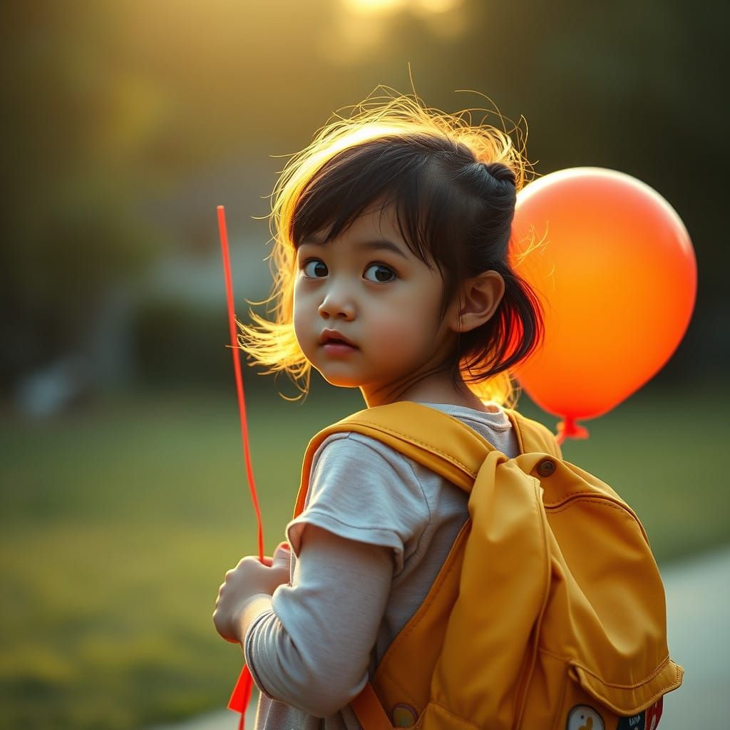 Curious Girl Waits for Mother's Return in Cinematic Style