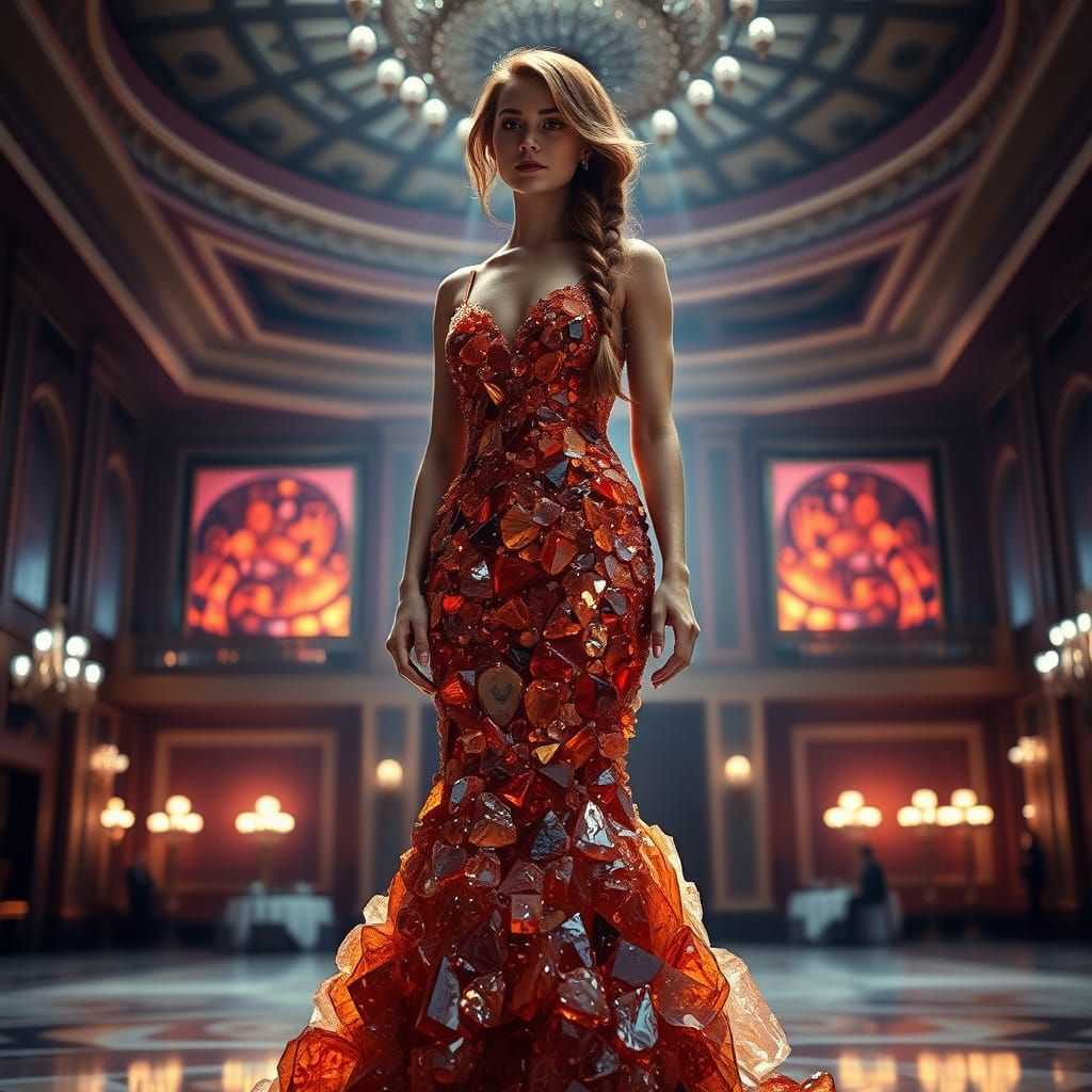 Crystal Goddess in Elegant Ballgown