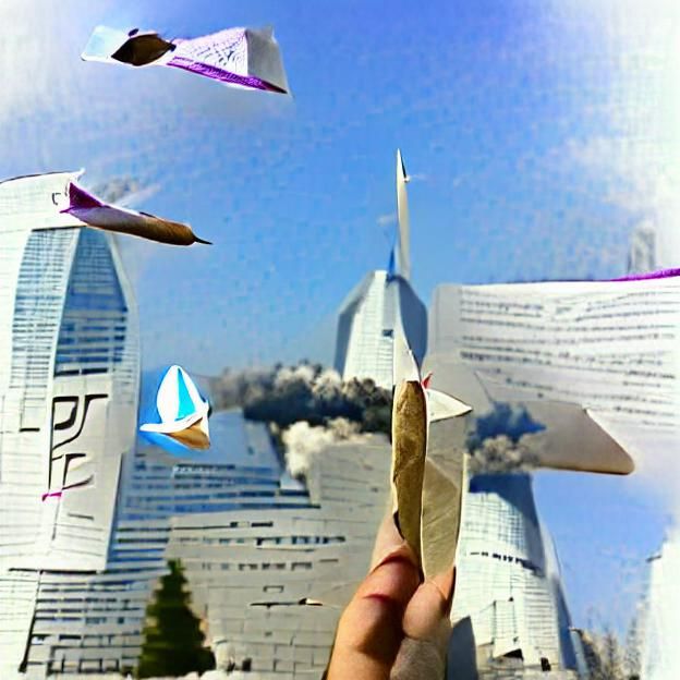 Paper Airplane Soaring in a Clear Sky