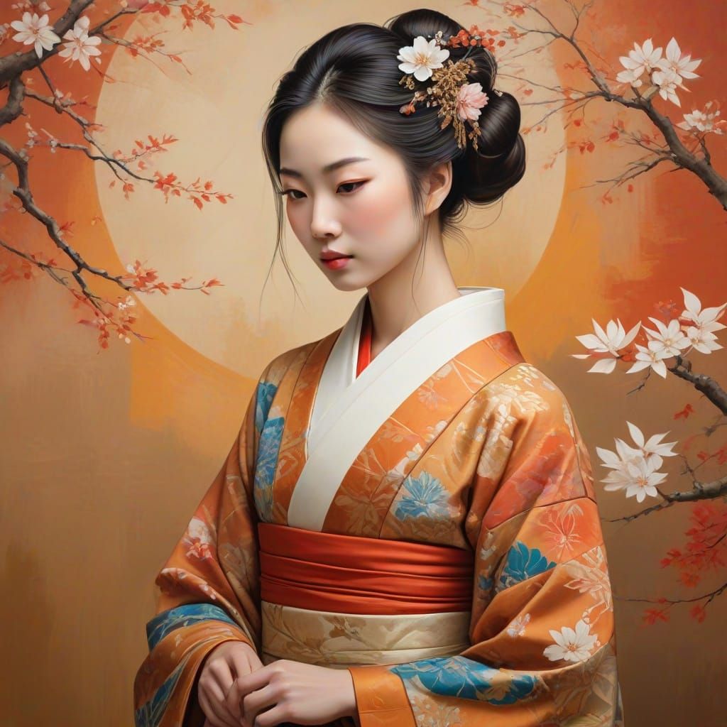 Traditional Japanese Beauty in Elegant Abstraction