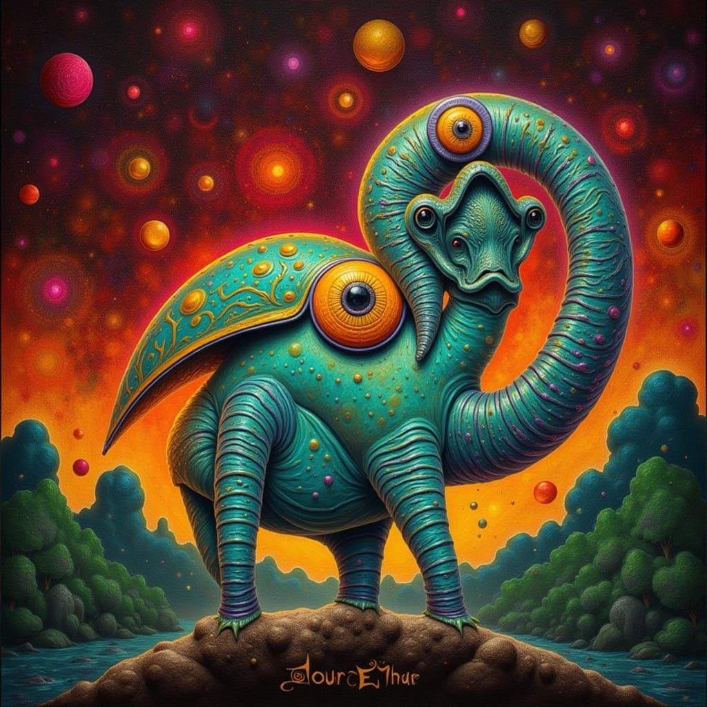 Surreal Alien Creature in Whimsical Style