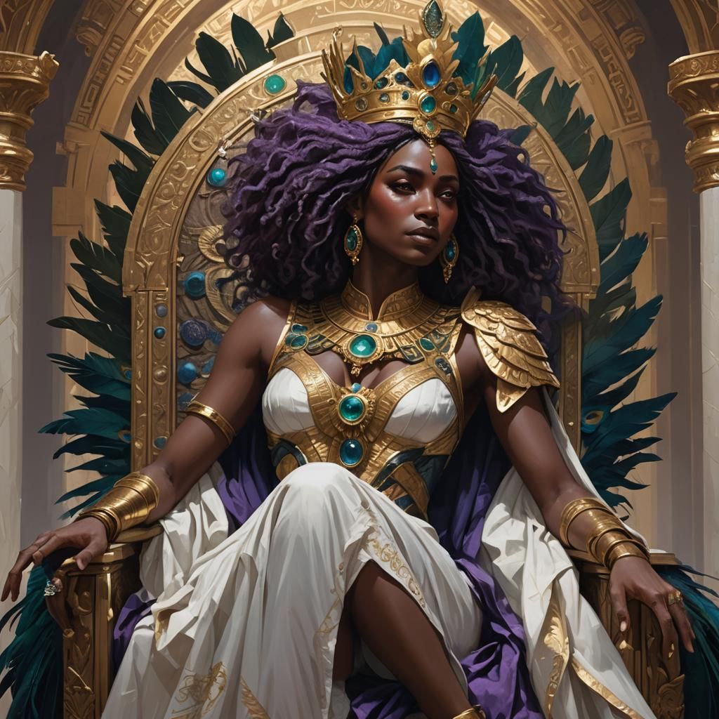 Goddess Hera Portrait in Art Nouveau Style