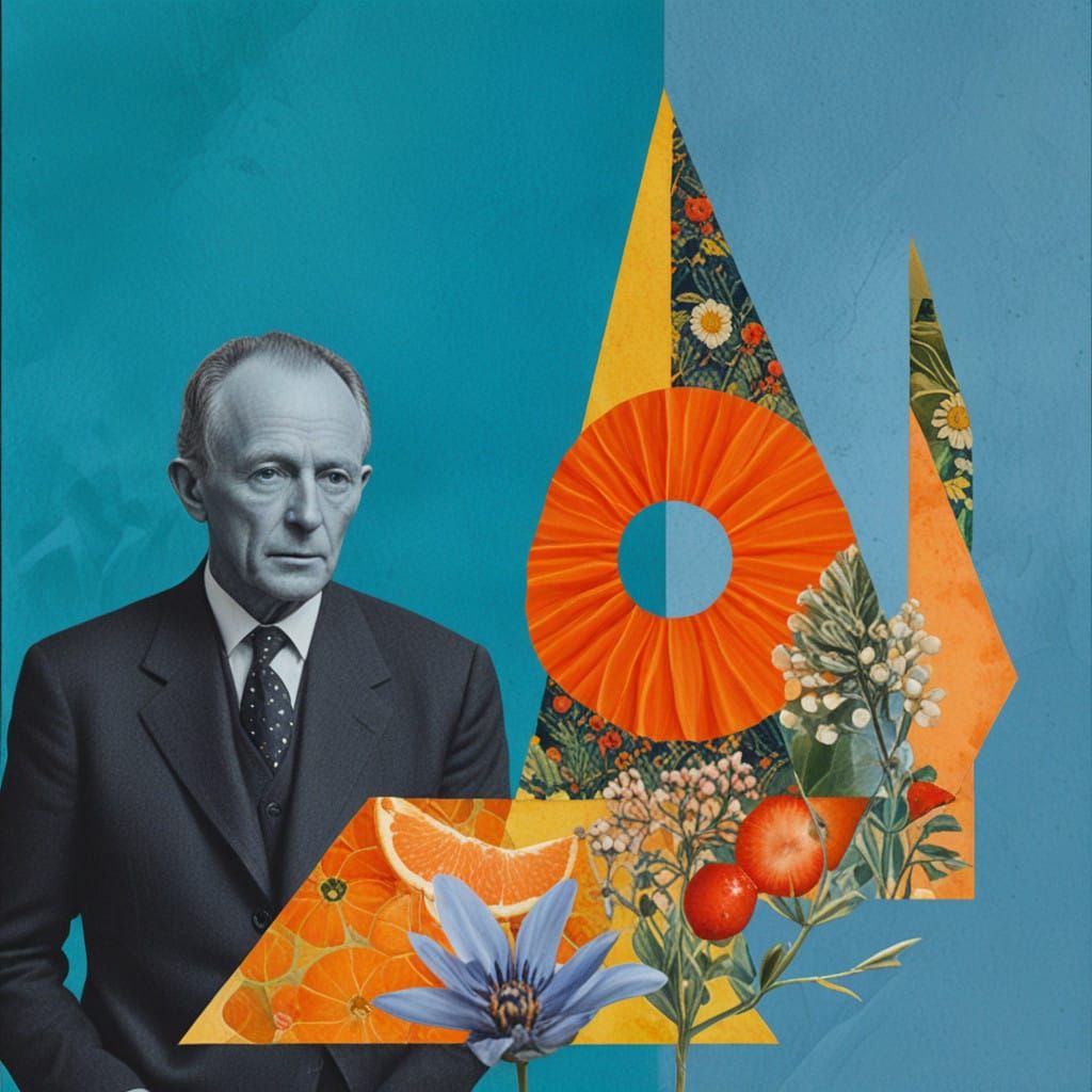 Collage of Fruit, Flowers, and Fabric Patterns