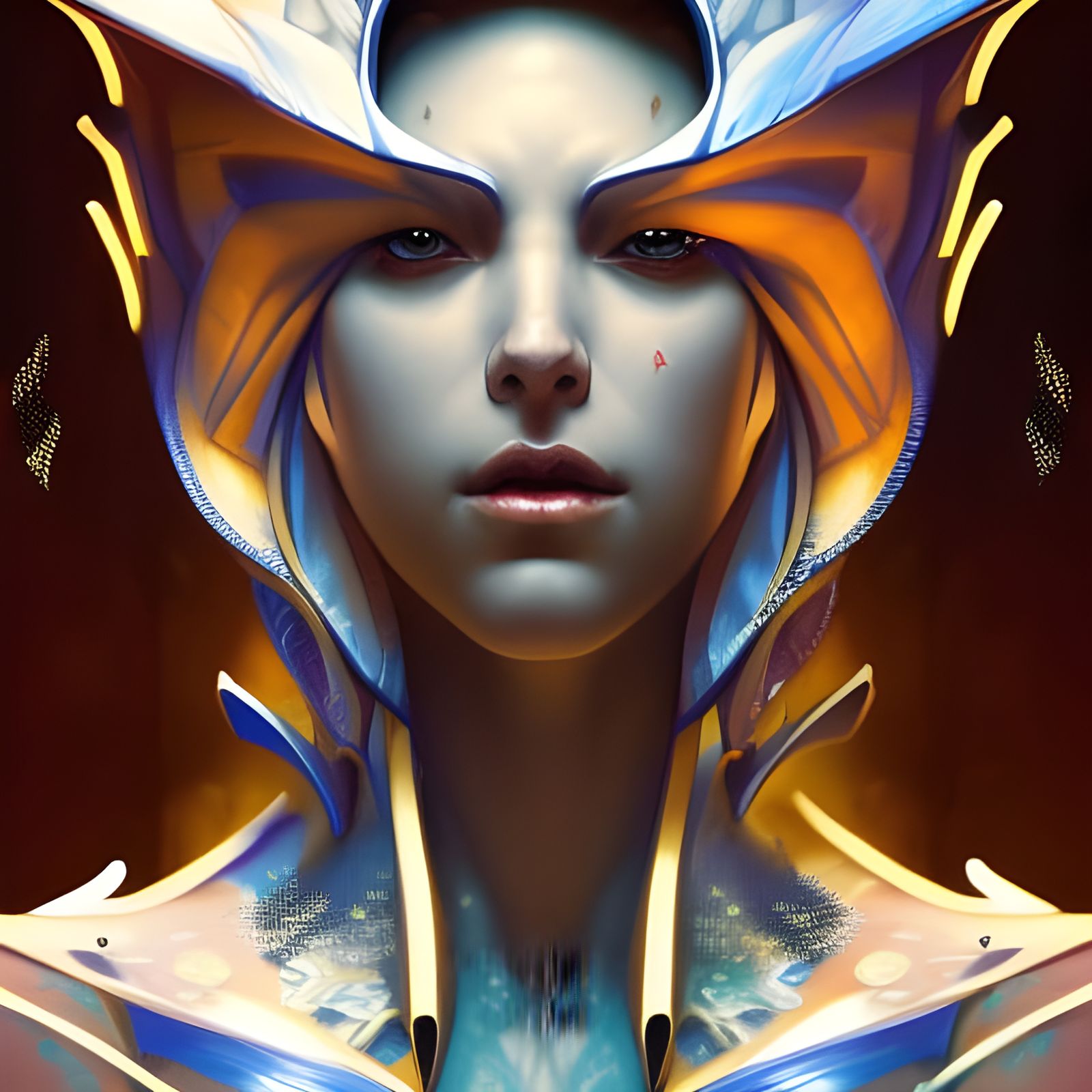 Humanoid Dragon Portrait in Dark Fantasy Style