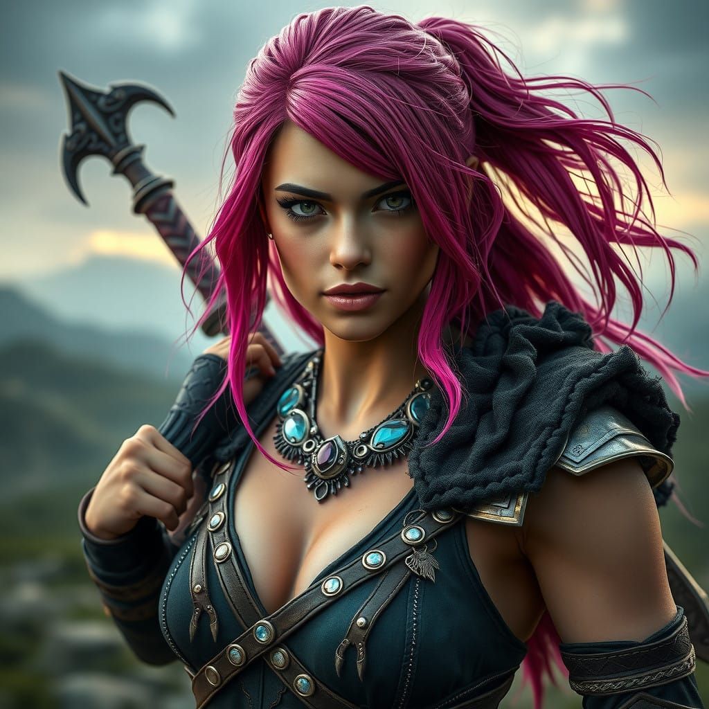 Epic Skyrim-Inspired Warrior Goddess in Hyper-Realistic 8K A...