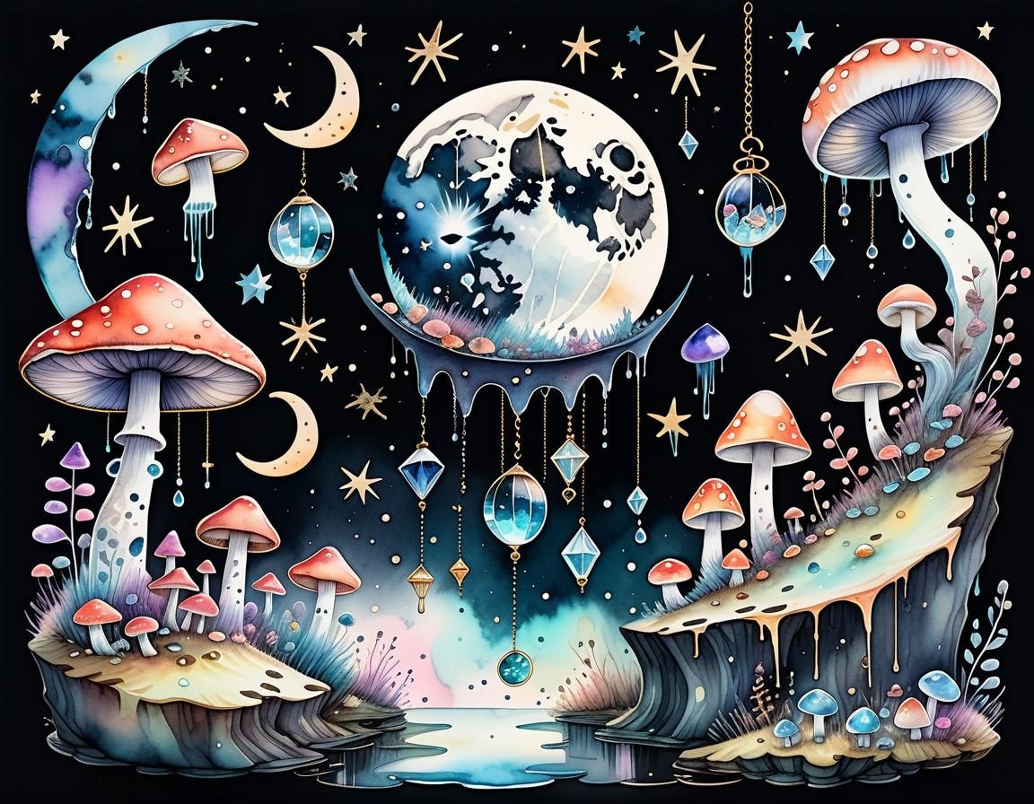 Upside-Down Whimsical Scene with Gravity Defying Elements