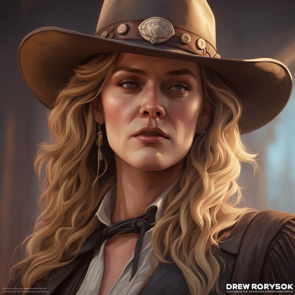 Drew Barrymore as Sheriff: Old West Portrait