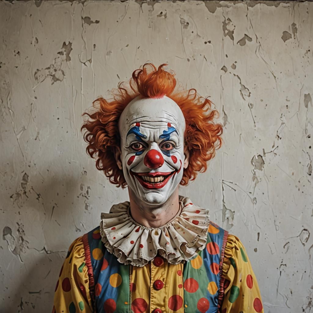 Clown Portrait on Bedroom Wall Art