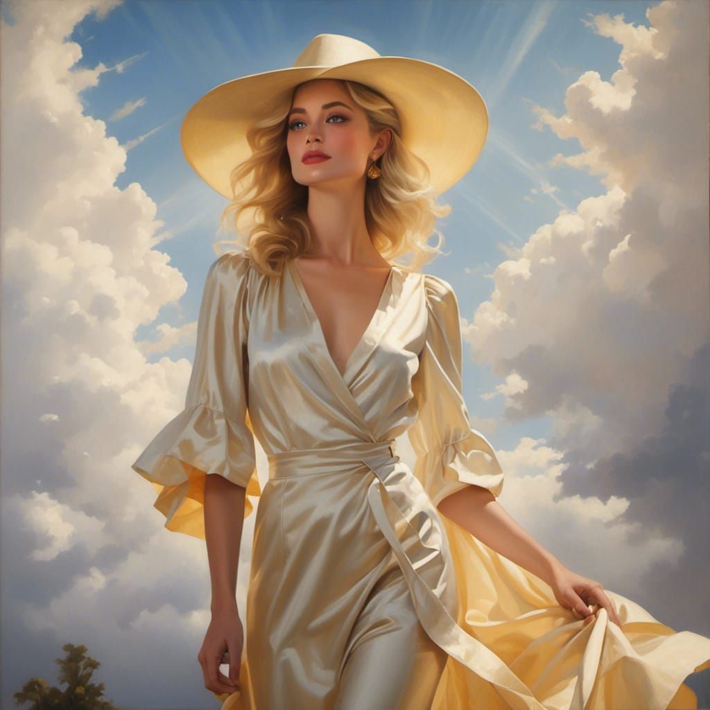 <lora:Animation:1.0> <lora:Beautiful Visions:1.0> Beth Behrs heavenly sunshine beams divine bright soft focus holy in th...