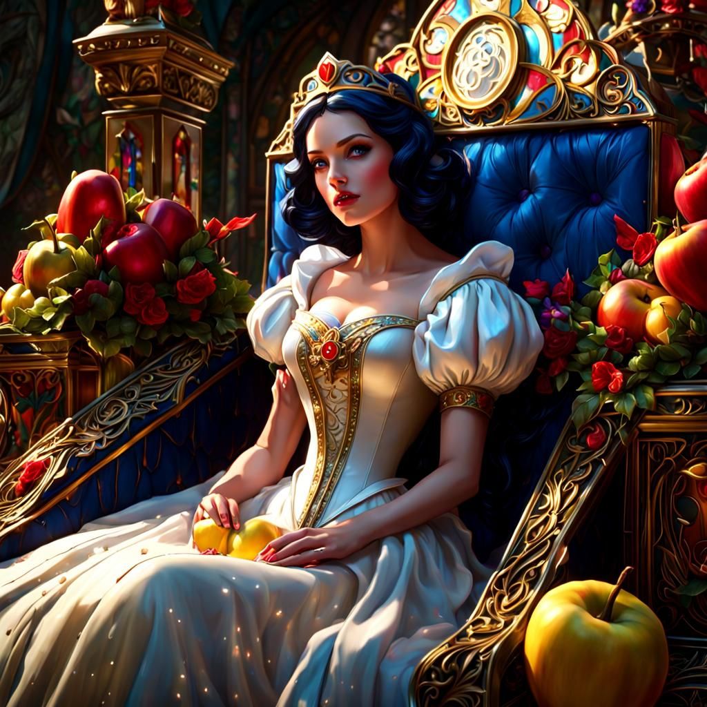 Snow White in Glass Coffin: Hyperdetailed 3D Portrait