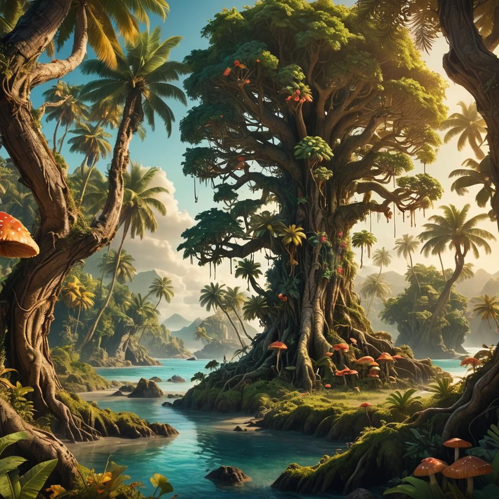 Lush Island Fantasy Concept Art