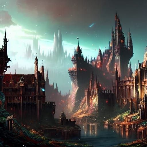 Psychedelic Fantasy Castle Concept Art