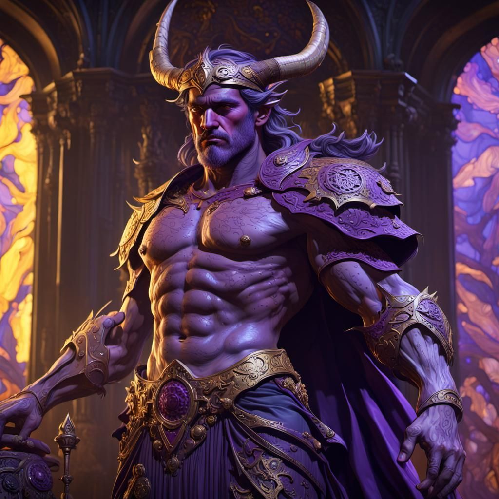 Siegfried: Dark Fantasy Art in Purple and Yellow