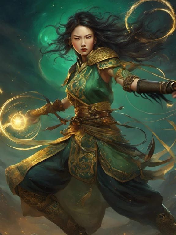 Mongol Earthbending Warrior in Hyperdetailed Style