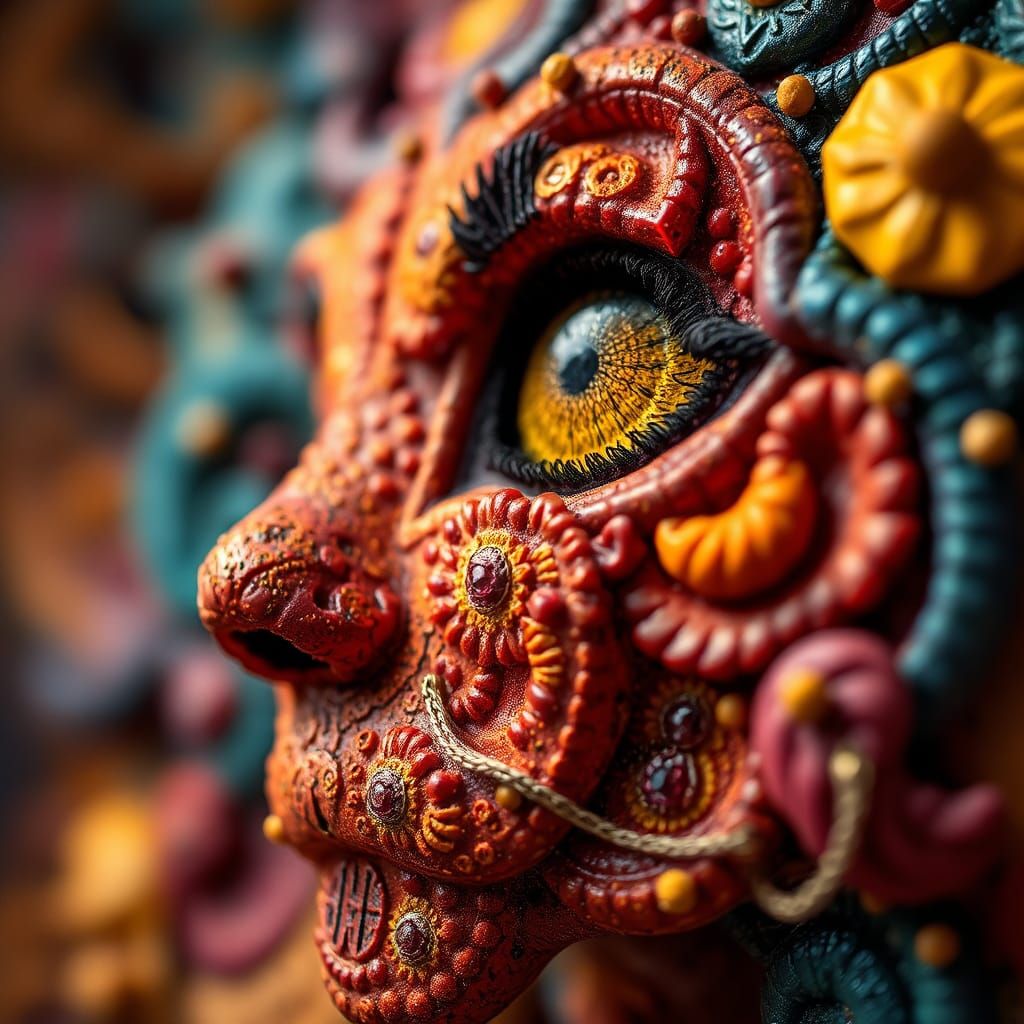 Hyperrealistic Abstract Art in Complementary Colors