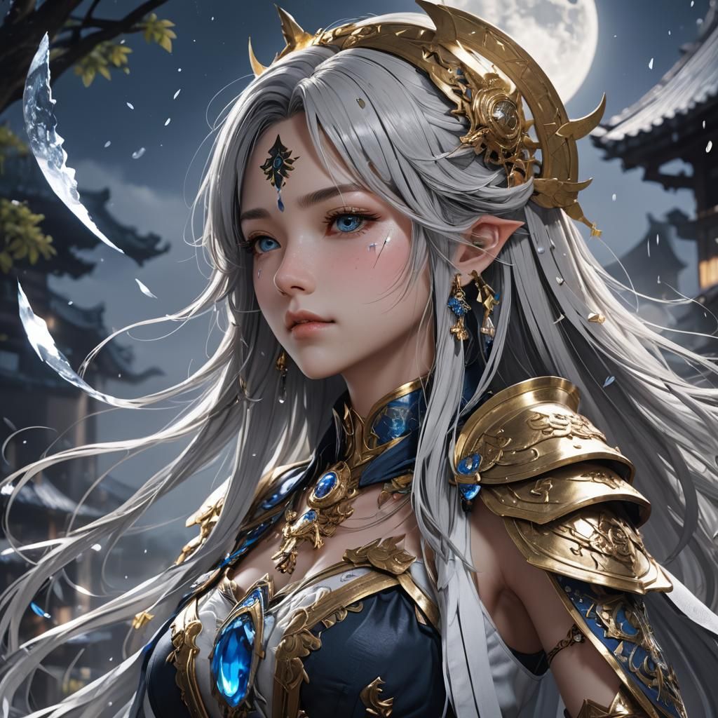 Tears Maiden of the Southern Moon in 3D Anime Style