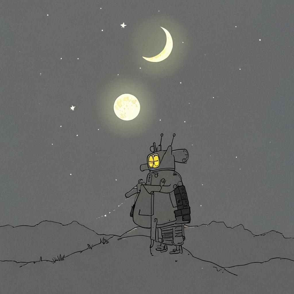 Underwater Moonlight Scene in Cartoon Style