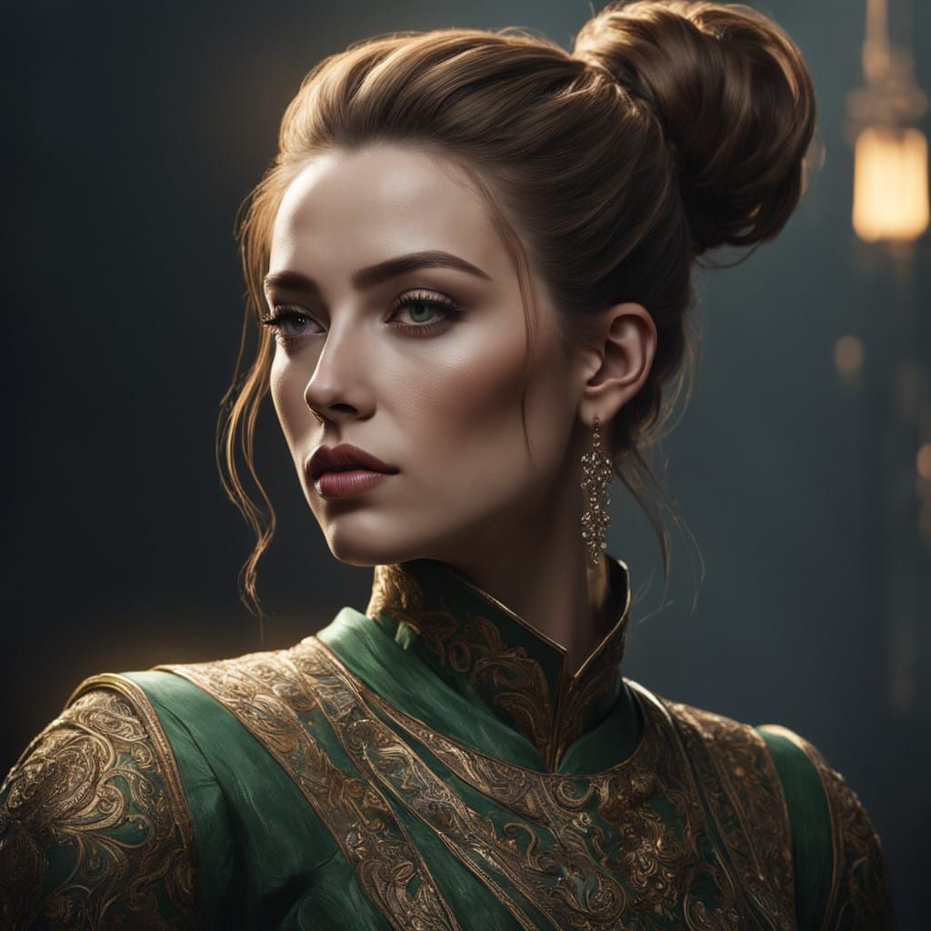 Elegant Woman in Contemplative Portrait